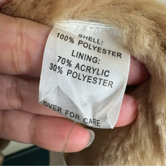 Marvin Richards Vintage Faux Suede and Fur Coat Tan Neutral Womens 4X - Picture 6 of 11